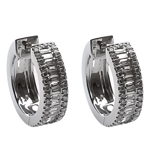 Pendientes de oro blanco y diamantes con forma de aros