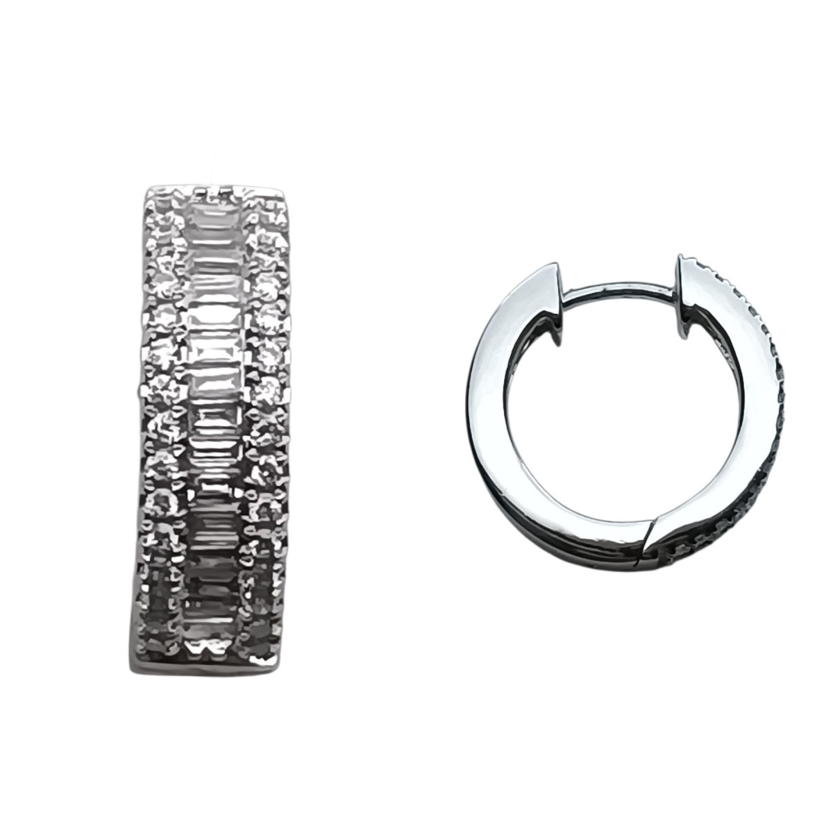 Pendientes de oro blanco y diamantes con forma de aros