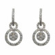 Pendientes de oro blanco y diamantes con forma de aros y de rosetón