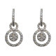 Pendientes de oro blanco y diamantes con forma de aros y de rosetón