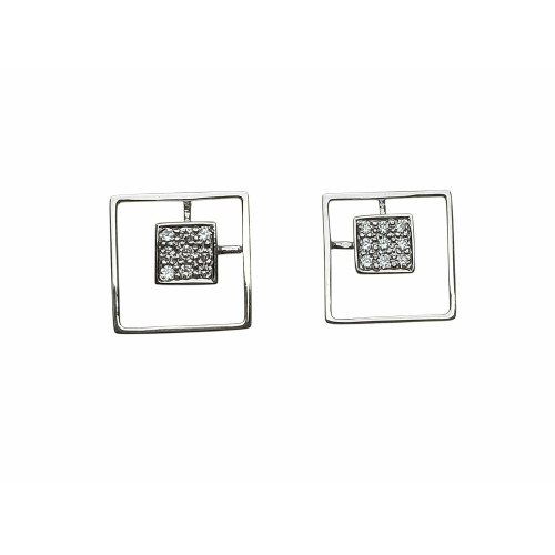 Pendientes de oro blanco y diamantes