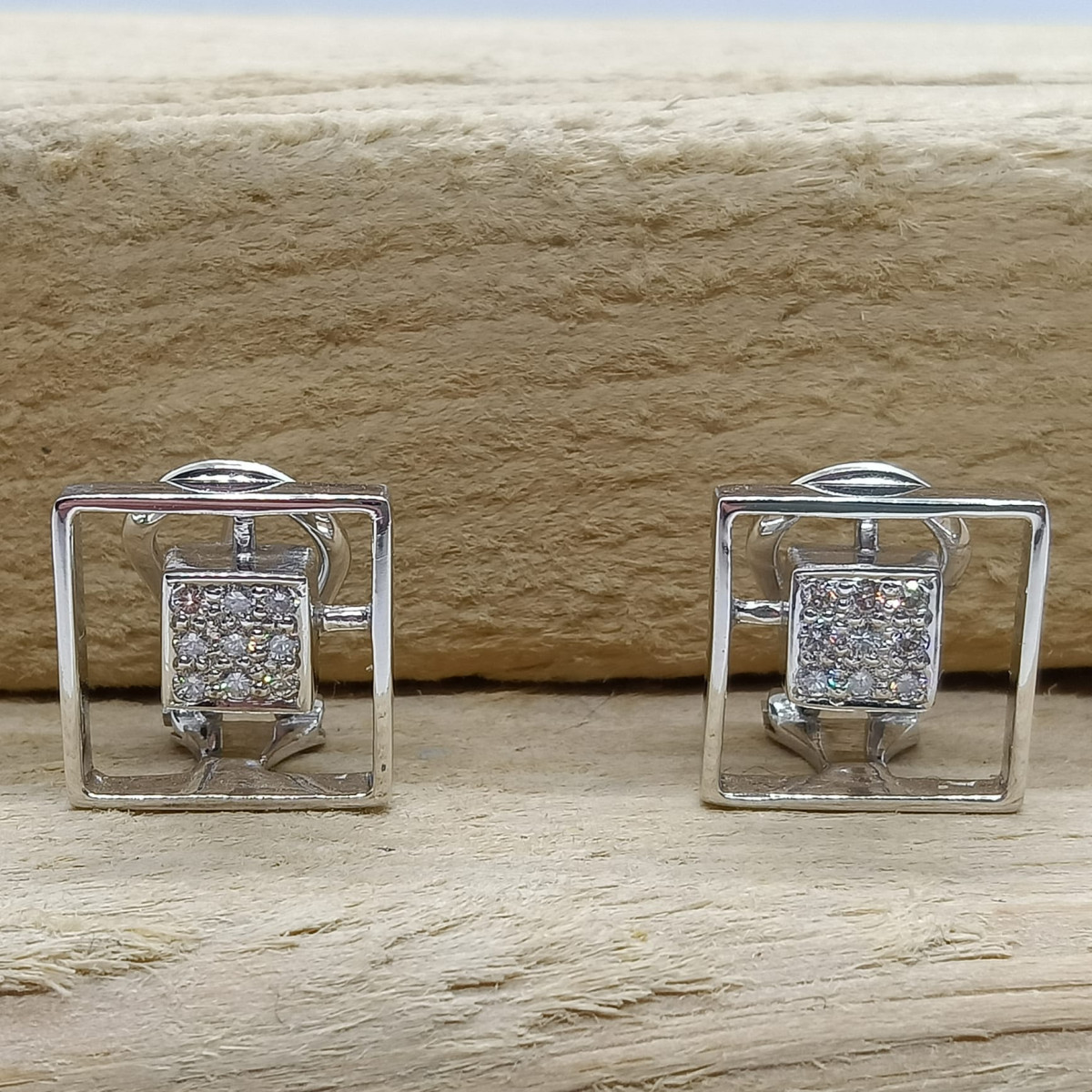Pendientes de oro blanco y diamantes