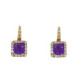 Pendientes de oro rosa con diamantes y amatistas