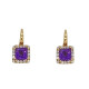 Pendientes de oro rosa con diamantes y amatistas