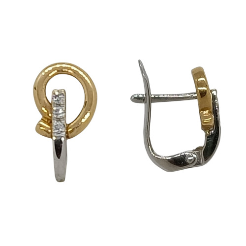 Pendientes de oro amarillo y oro blanco con diamantes