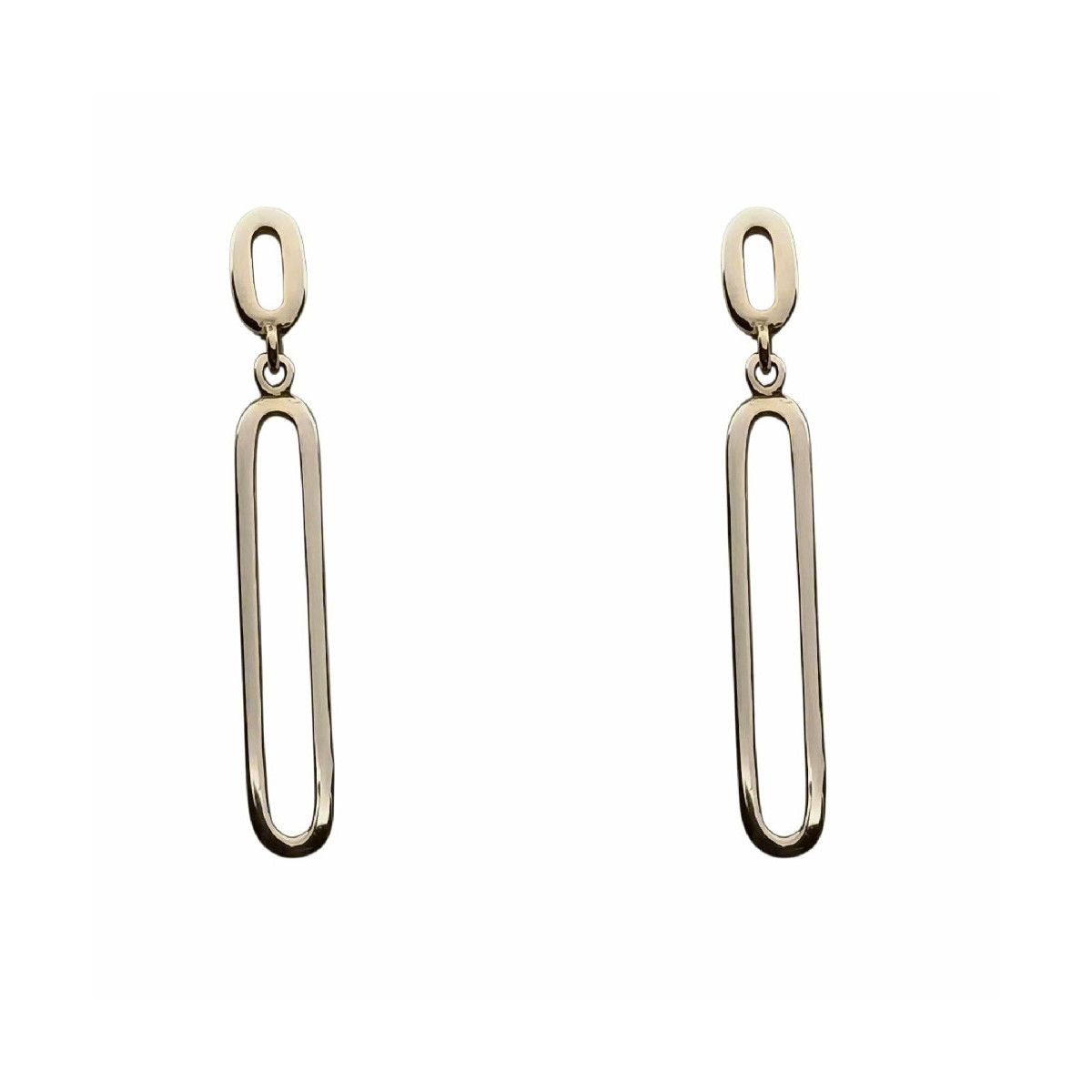 Pendientes largos de oro amarillo