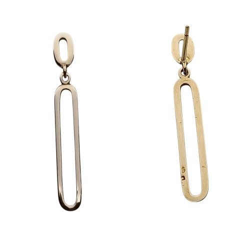 Pendientes largos de oro amarillo