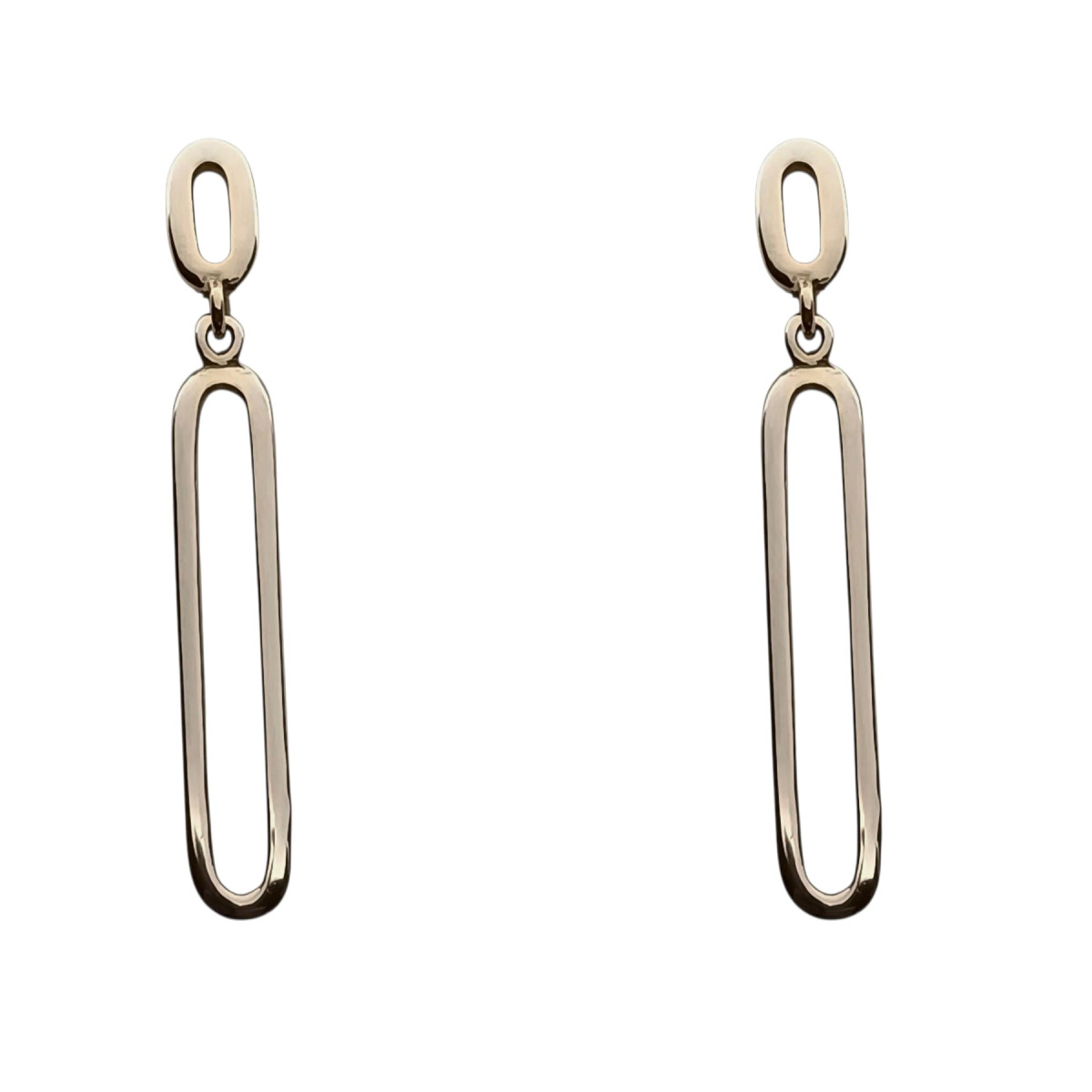 Pendientes largos de oro amarillo