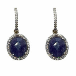 Pendientes de oro blanco con zafiros y diamantes