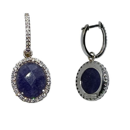 Pendientes de oro blanco con zafiros y diamantes