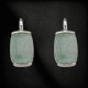 Pendientes de oro blanco y prehnita