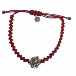 Pulsera de plata con forma de rosa