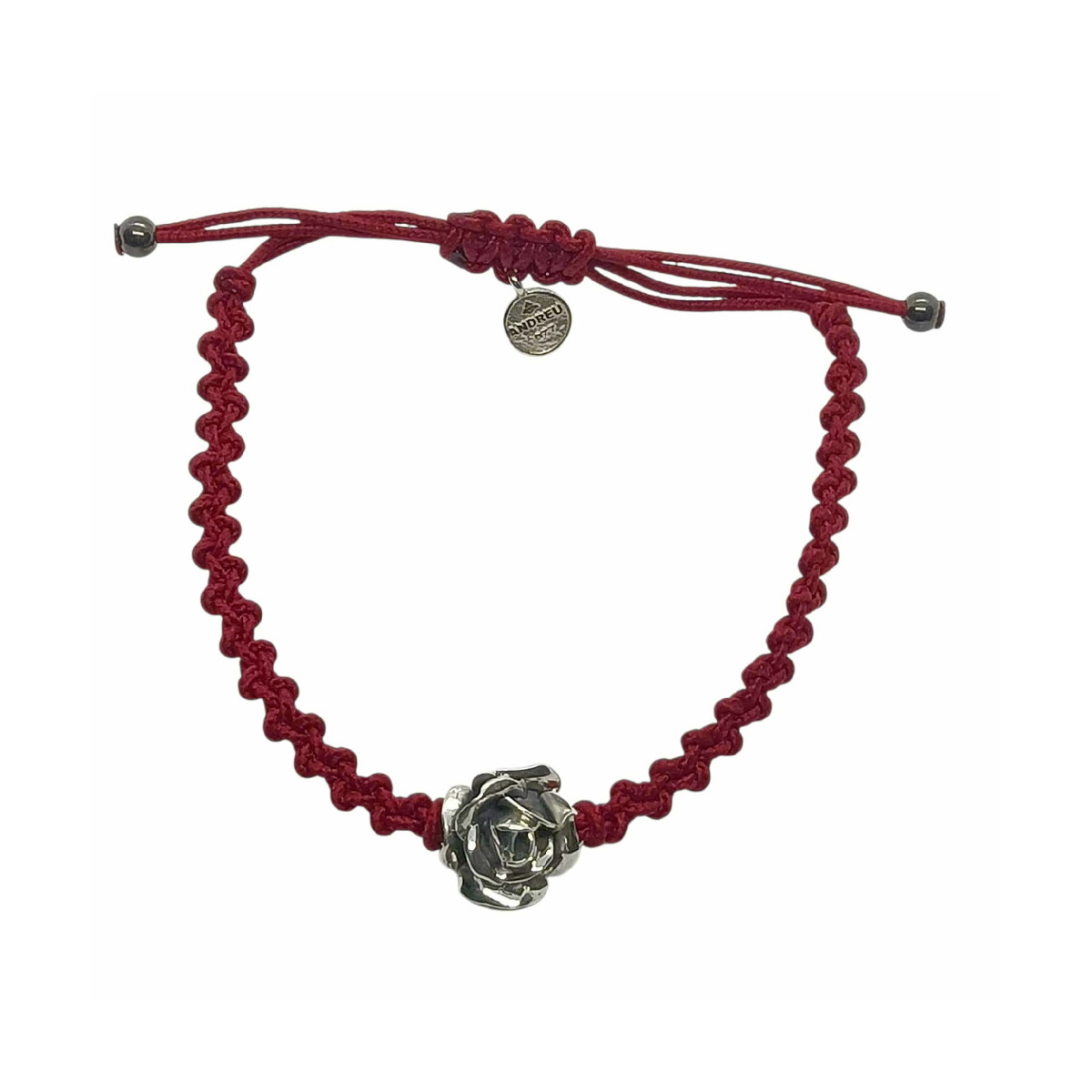 Pulsera de plata con forma de rosa