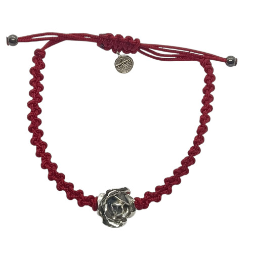 Pulsera de plata con forma de rosa