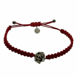 Pulsera de plata con forma de rosa