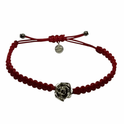 Pulsera de plata con forma de rosa
