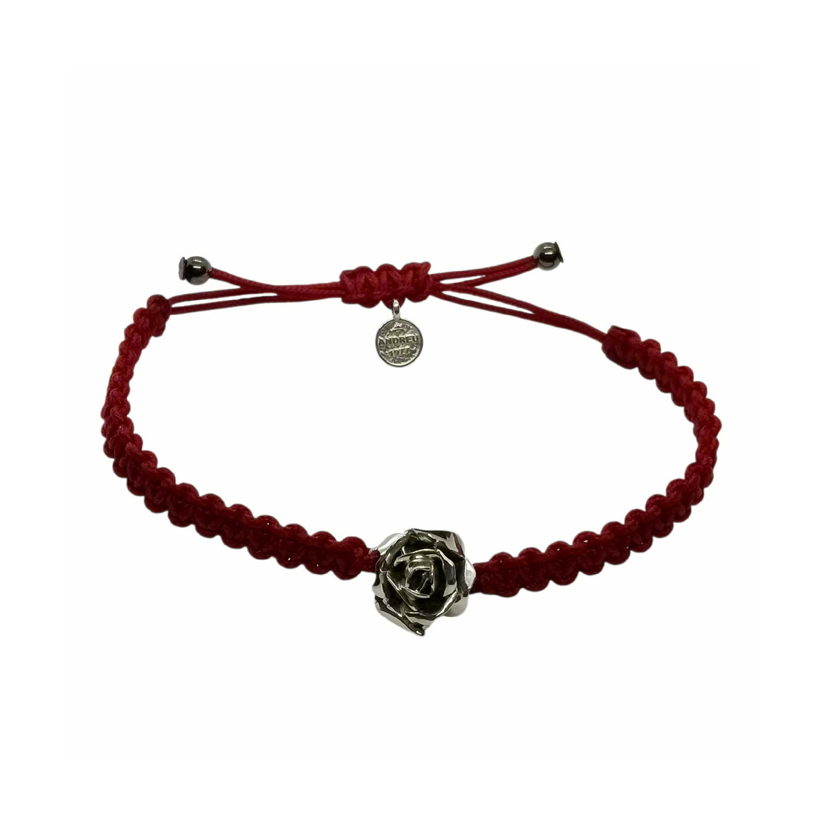 Pulsera de plata con forma de rosa