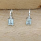 Pendientes de oro blanco con diamantes y aguamarina