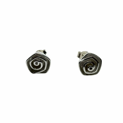 Pendientes de plata con forma de rosa