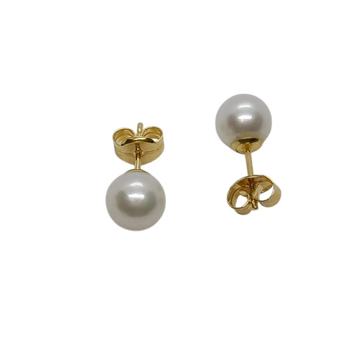 Pendientes de oro con perla natural