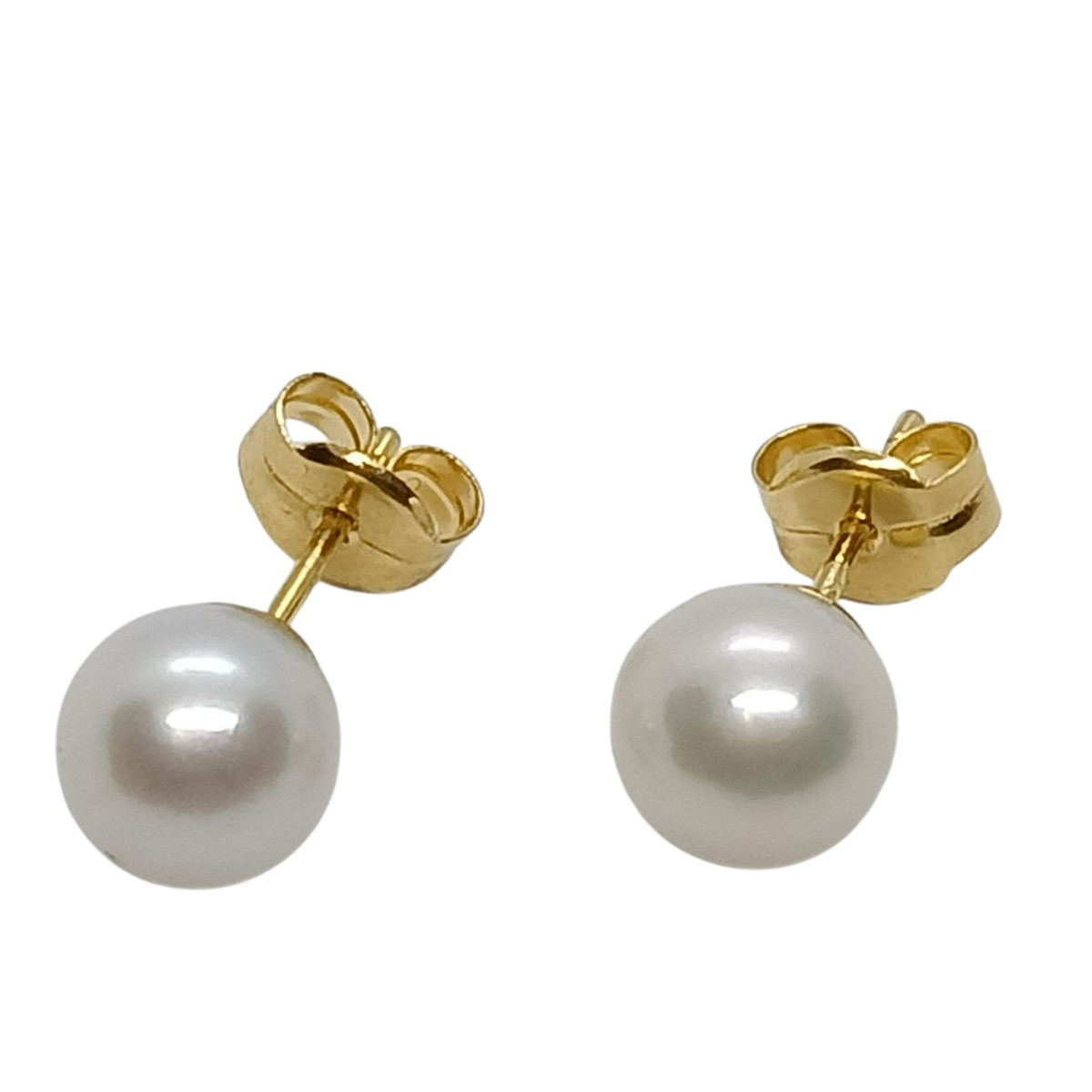 Pendientes de oro con perla natural