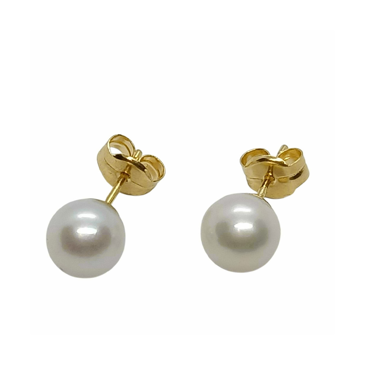 Pendientes de oro con perla natural