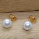 Pendientes de oro con perla natural