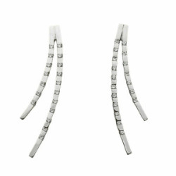 Pendientes largos de oro blanco con diamantes