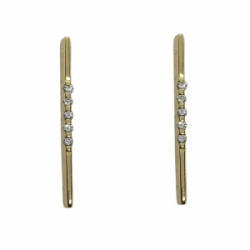 Pendientes largos de oro amarillo y diamantes