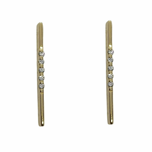 Pendientes largos de oro amarillo y diamantes