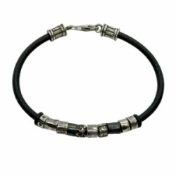 Pulsera de plata y cuero