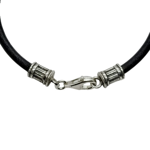 Pulsera de plata y cuero