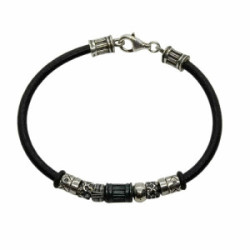 Pulsera de plata y cuero