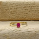 ANILLO DE ORO amarillo con diamantes y rubí