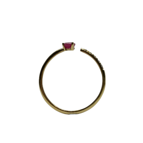 ANILLO DE ORO amarillo con diamantes y rubí
