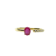 ANILLO DE ORO amarillo con diamantes y rubí