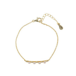 Pulsera de plata con circonitas y perlas naturales