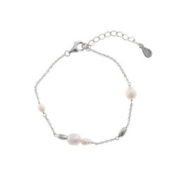 Pulsera de plata con perlas naturales