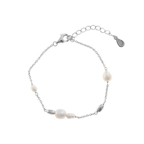 Pulsera de plata con perlas naturales