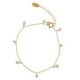 Pulsera de plata chapada con circonitas y perlas naturales Pulsera de plata chapada con circonitas y perlas naturales