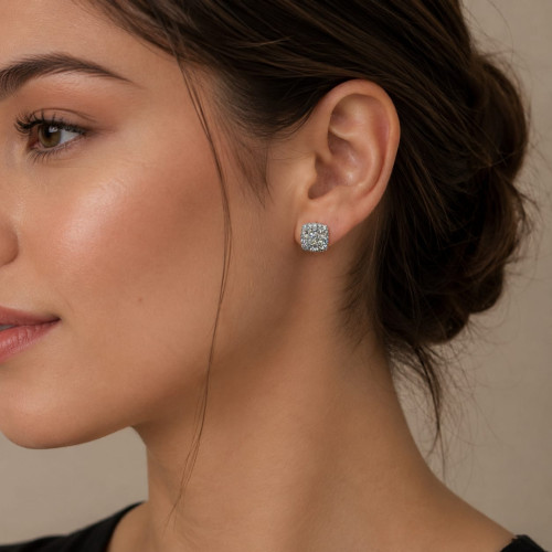 Pendientes de oro blanco y diamantes