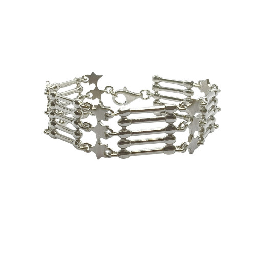 Pulsera de plata con estrellas