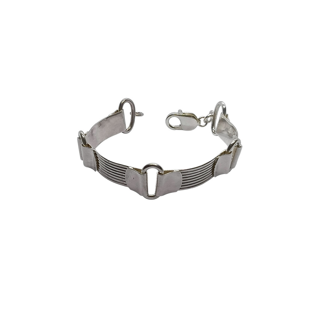 Pulsera de plata con placas