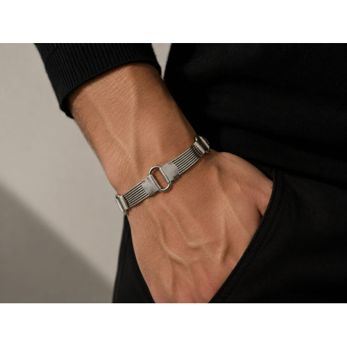 Pulsera de plata con placas