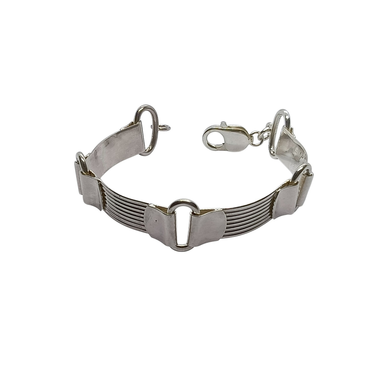 Pulsera de plata con placas