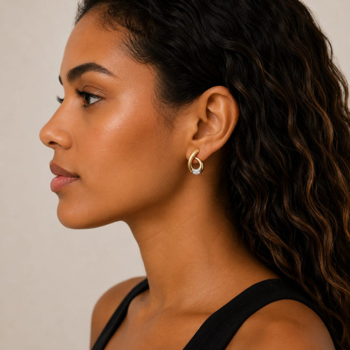 Pendientes de oro amarillo y diamantes