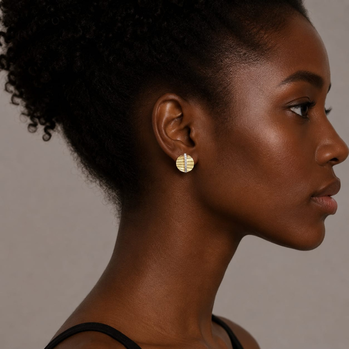Pendientes de oro amarillo y oro blanco con diamantes