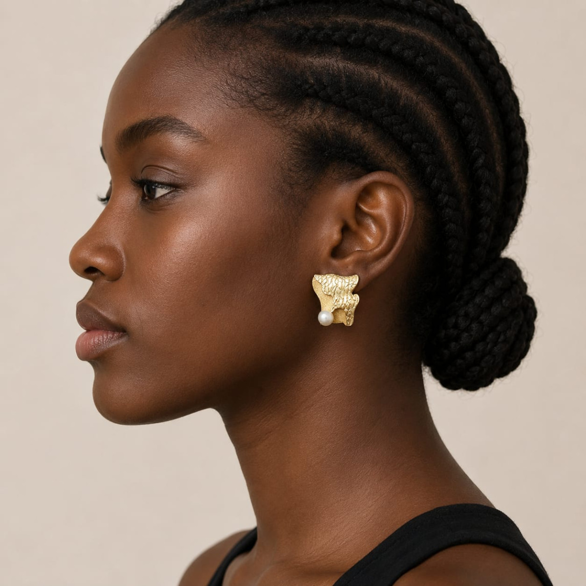 Pendientes de oro amarillo con perla