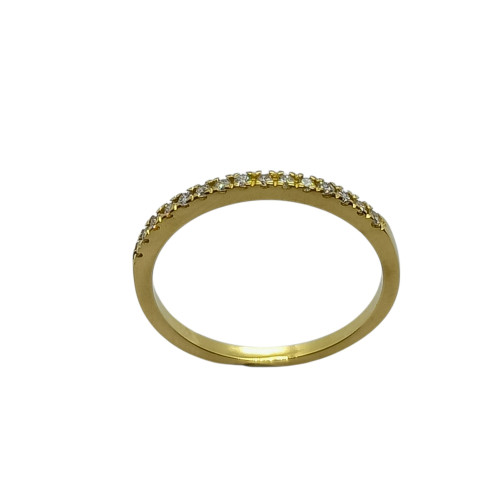 Anillo media alianza de compromiso con diamantes