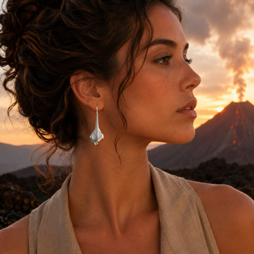 Pendientes de plata con peridoto